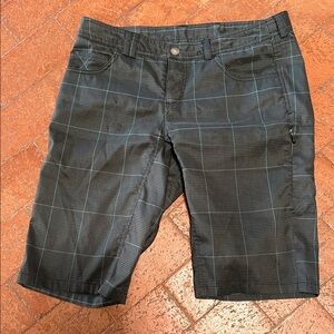 Club Ride Apparel Womens Black and Blue striped Cargo Shorts